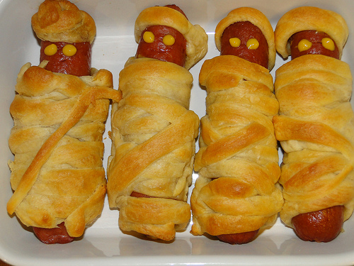 Crescent Mummy Dogs for Halloween