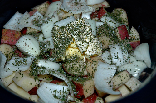Potatoes with Onion, Butter, and Parsley