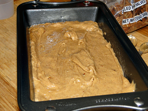 apple butter bread batter in Wilton pan