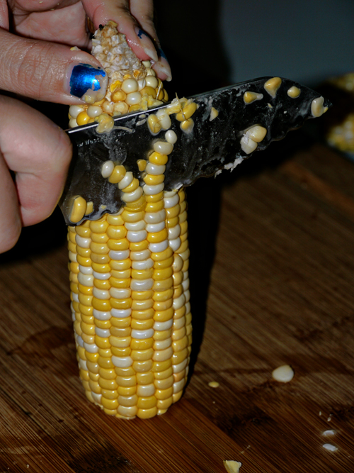 cobbed corn