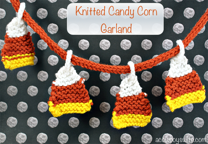 Knitted Candy Corn Garland