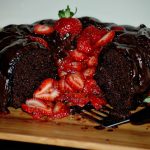 Chocolate Velvet Cake with Strawberries