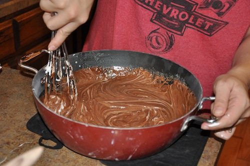Mixing fudge