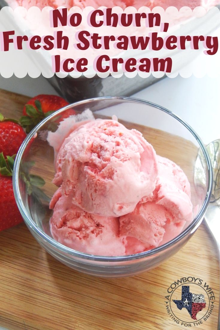 Homemade Strawberry Ice Cream with 4 ingredients