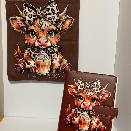 Chocolate Leopard Cow | Tote & A5 Binder Set