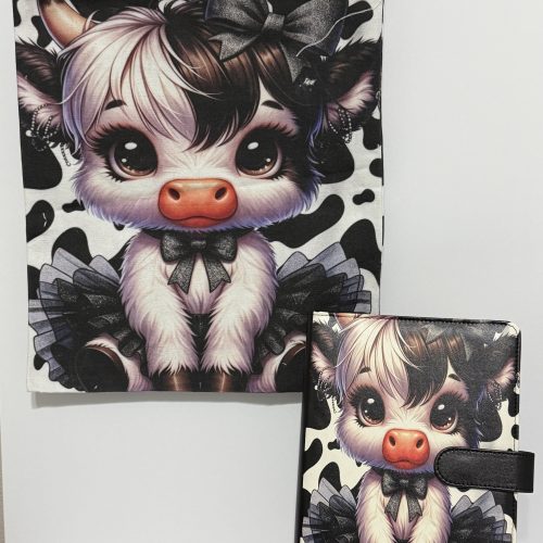 Black and White Tutu Cow | Tote & A5 Binder Set