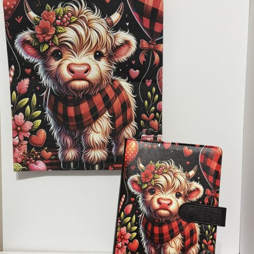Black and Red Plaid Cow | Tote & A5 Binder Set