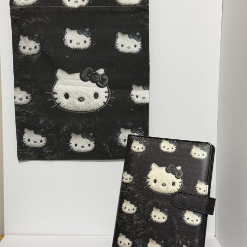 Black & White HK Kitty | Tote & A5 Binder Set