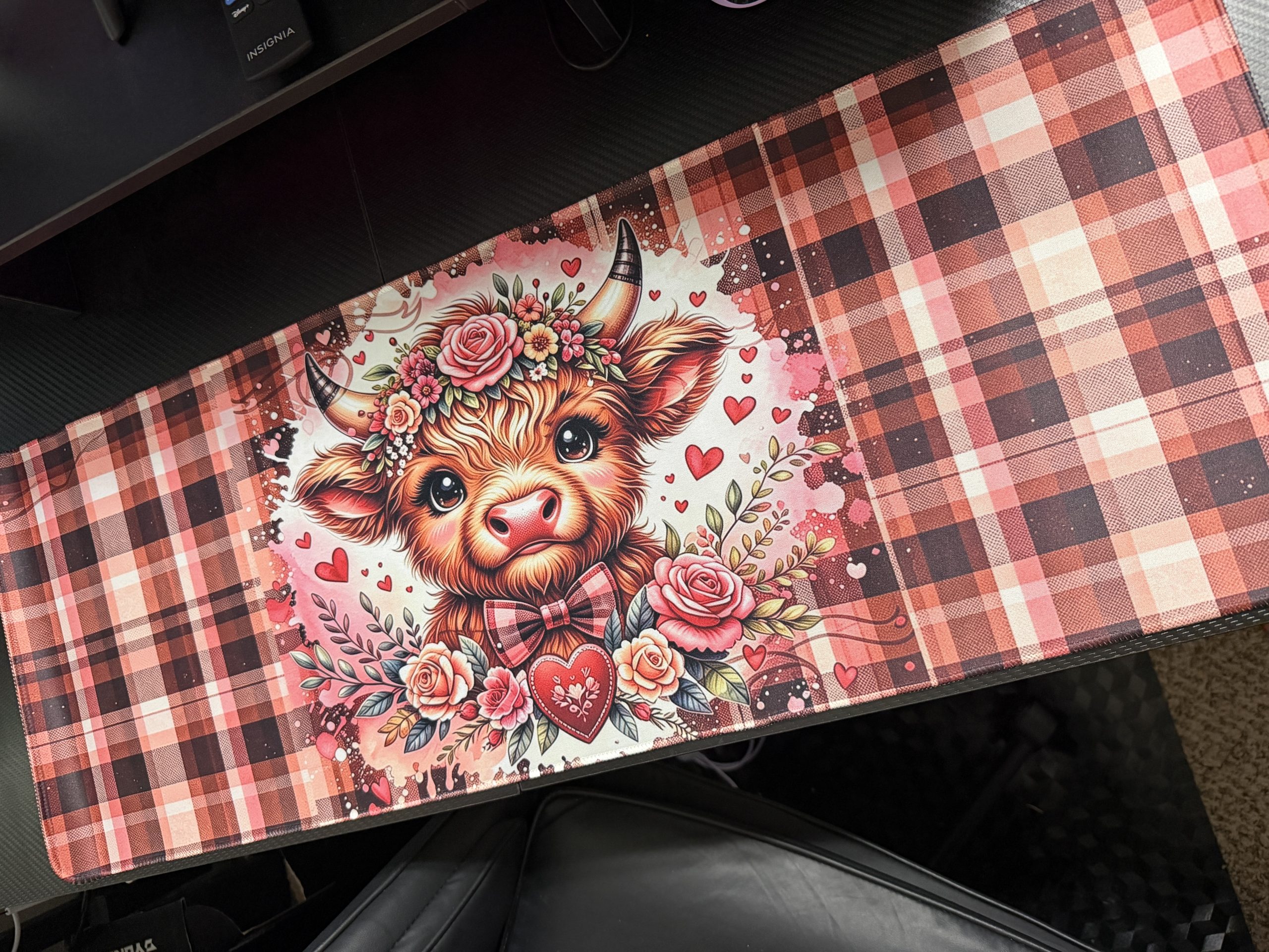 Plaid Cow Desk Mat