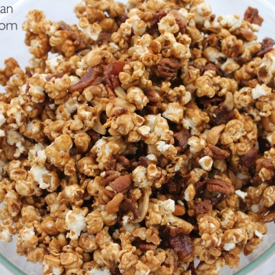 Bacon Pecan Caramel Corn for a Crowd #ThinkFisher