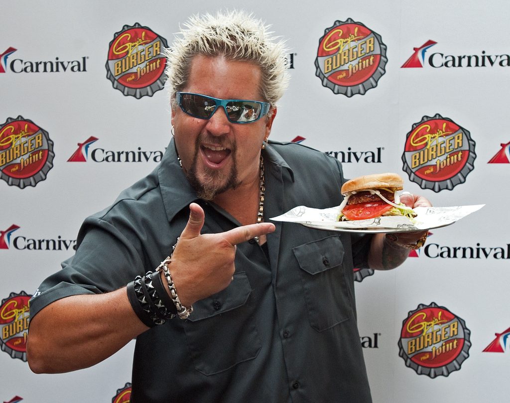 Guy Fieri shows off burger created for Carnival Cruise Lines in New York