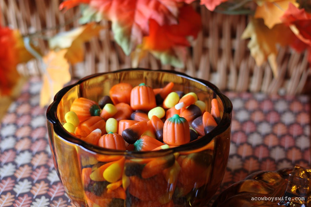 Pumpkin Candy Dish with Candy Corn