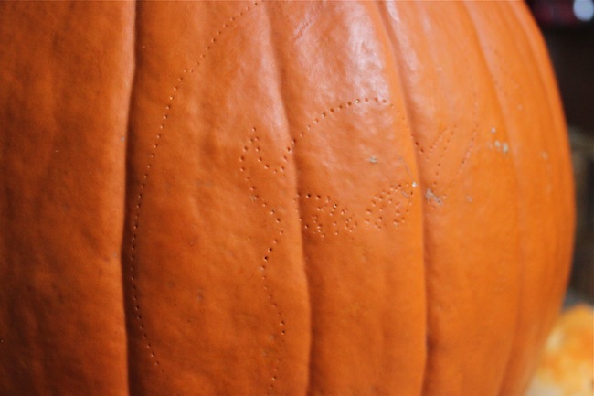 carving pattern traced